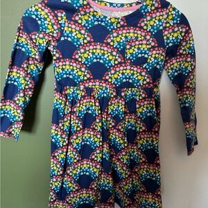 Mini Boden 7-8Y Multi Color Rainbow Flower Play Dress